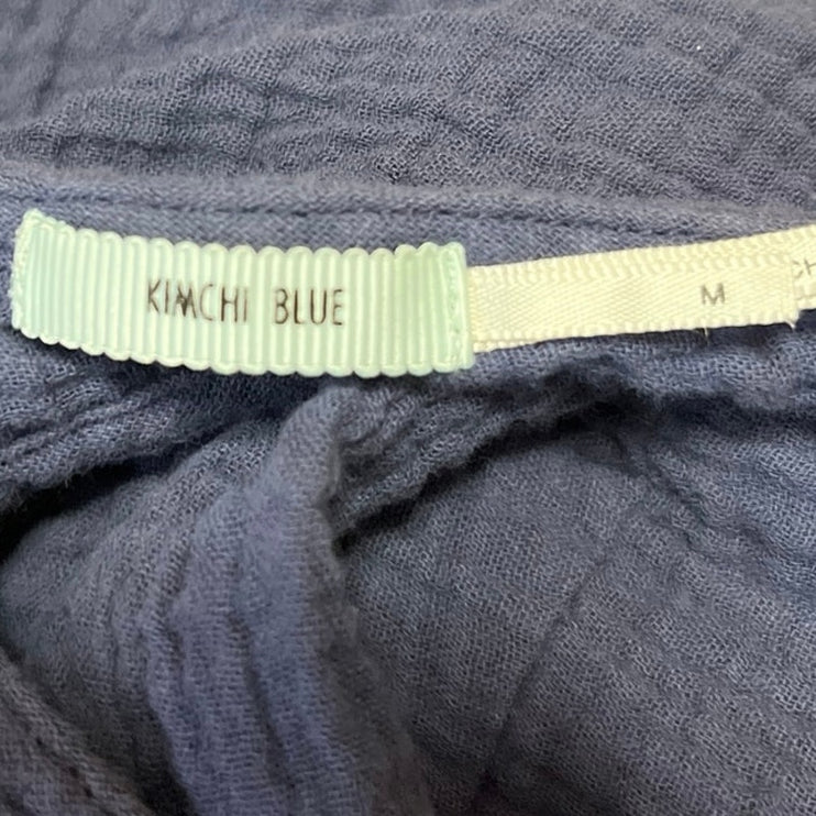 Urban Outfitters Kimchi Blue Navy Blue Tie Front Sleeveless Tank Crop Top Size M
