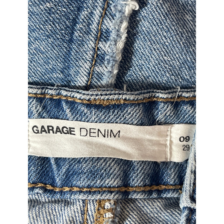 Garage Denim Blue medium Wash High Waisted Straight Wide Leg Jeans Pants Size 29