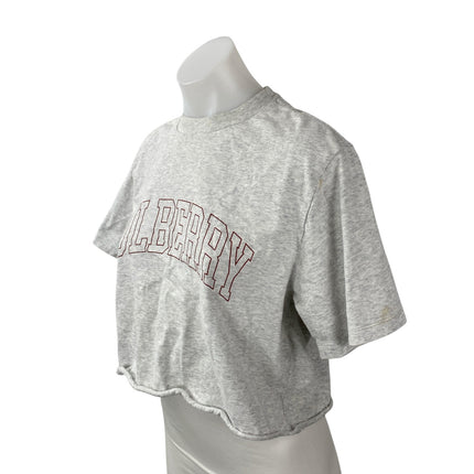 Aime Leon Dore Women's Gray Heather Mulberry Boxy Cropped T Shirt Tee Top Size M