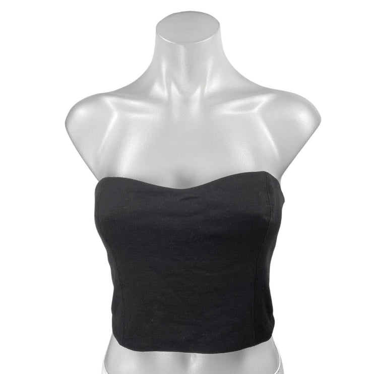 Aritzia Babaton Black Strapless Sleeveless Sweetheart Tube Bandeau Crop Top 4