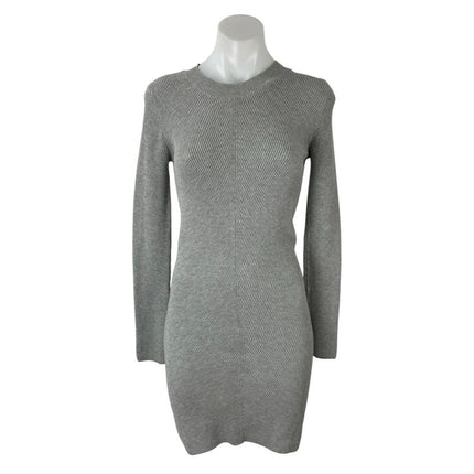 Aritzia Wilfred Free Gray Knit Sculpt Long Sleeve Mini Bodycon Sweater Dress S