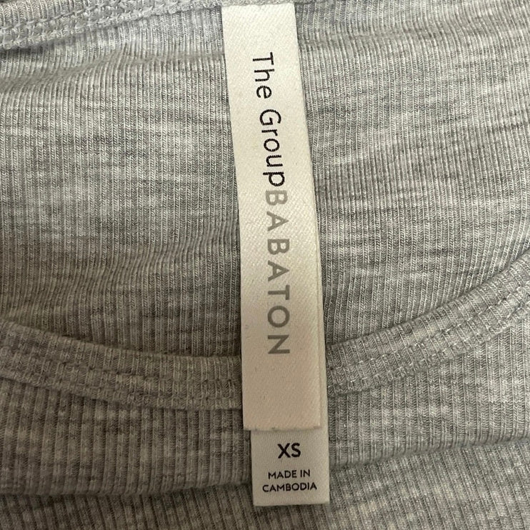 Aritzia The Group Babaton Heather Gray Short Sleeve Knit Maxi Bodycon Dress XS