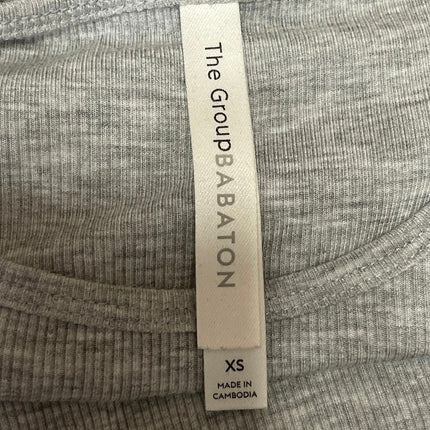 Aritzia The Group Babaton Heather Gray Short Sleeve Knit Maxi Bodycon Dress XS