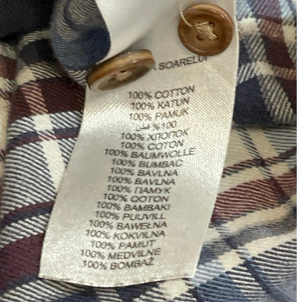 Jasper Conran Jeans Plaid Check Collared Long Sleeve Button Down Shirt Top Sz XL