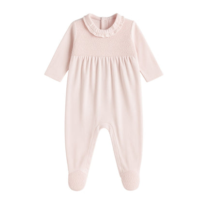 Kissy Kissy Baby Girls Pink Long Sleeve Ruffle Frogsuit One Piece Onesie Size 9M