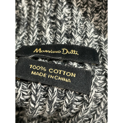 Massimo Dutti Gray Marled Cap Sleeve Mock Neck Ribbed Knit Sweater Top Size XS