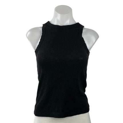 Madewell Women's Black High Neck Sleeveless Basic Knit Cami Tank Top Size XXS