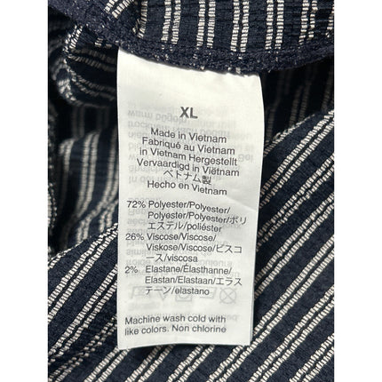 Madewell Texture & Thread Blue Striped Short Puff Sleeve Cropped Blouse Top XL