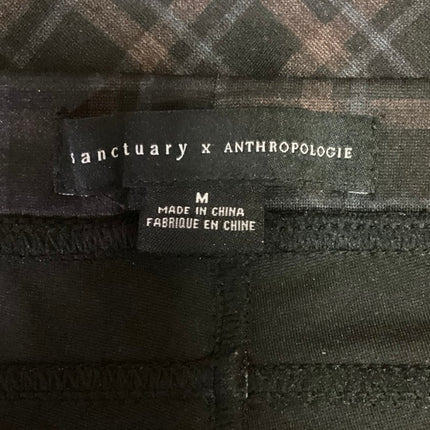 Anthropologie Sanctuary Black Plaid Skinny Fit High Rise Pull On Trouser Pants M