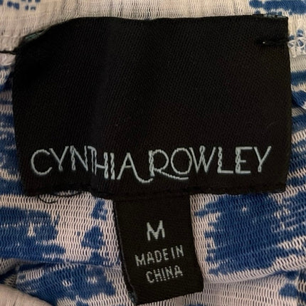 Cynthia Rowley Blue Tie Dye Strapless Sleeveless Hi-Low Boho Midi A-Line Dress M