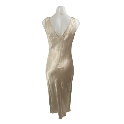 Aritzia Babaton Caspar Satin V Neck Sleeveless Midi Tank Sheath Slip Dress Sz S