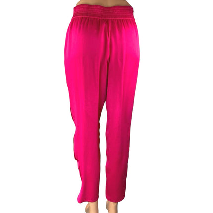 Zara Women's Pink High Waisted Pull On Smocked Trousers Sweat Pants Size XS
