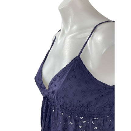 Brandy Melville Edith Blue Floral Eyelet V Neck Sleeveless Camisole Tank Top S