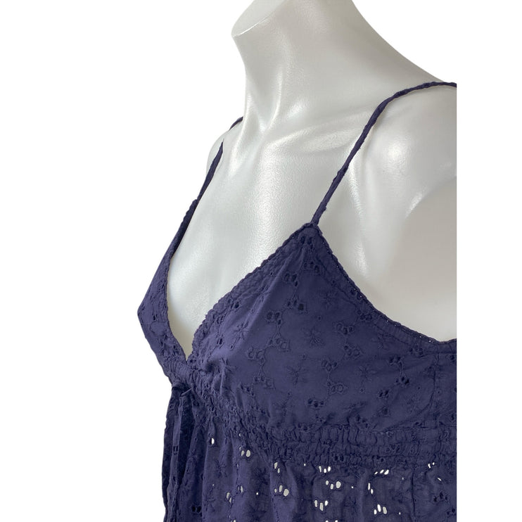 Brandy Melville Edith Blue Floral Eyelet V Neck Sleeveless Camisole Tank Top S
