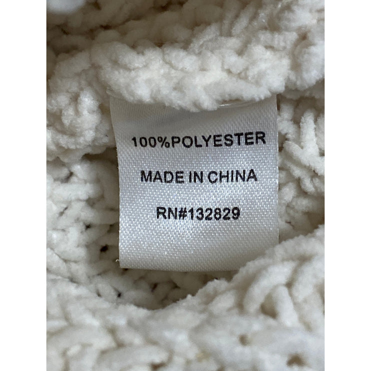 Superdown  Women's Cream White Chunky Knit Batwing Long Sleeve Sweater Top Sz S