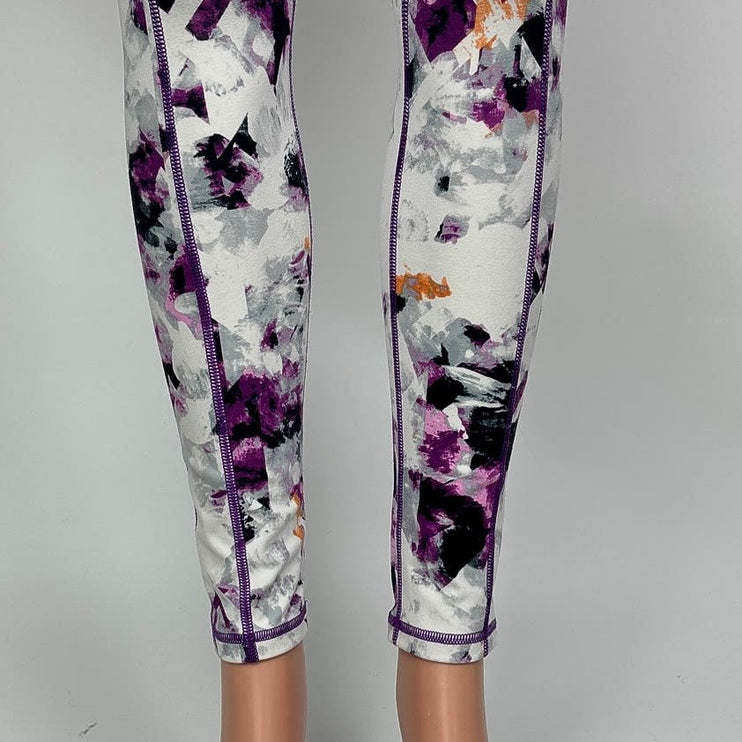 IUGA Pockets Printed Crystal Purple Abstract Print Pocket Yoga Leggings Size S