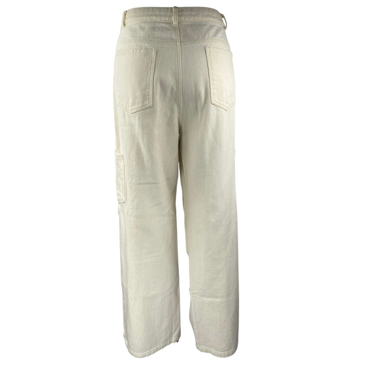 Riley Hubatka x Peppermayo White High Waist Wide Leg Palazzo Trousers Pants Sz 8