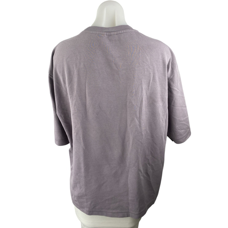 Uniqlo Airism Womens Purple Gray Short Sleeve Crew Neck Basic Tee T-Shirt Top L