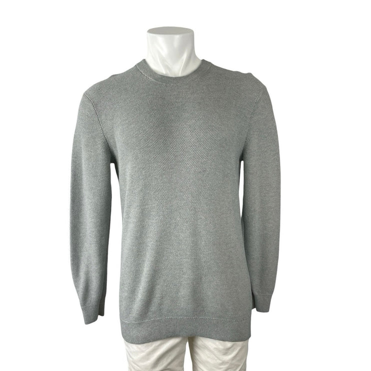 GAP Men's Gray Waffle Knit Crew Neck Long Sleeve Sweater Sweatshirt Top Size M