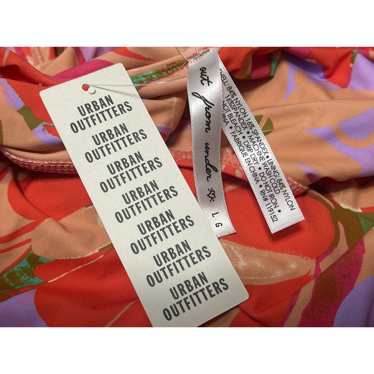 NEW Urban Outfitters Floral Multicolor Open Back One Piece Swimsuit Swimwear L