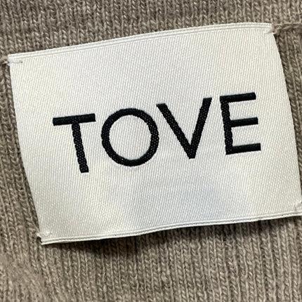 TOVE Gray Brown Wool Cashmere Long Sleeves Open Front Cardigan Sweater Top Sz S
