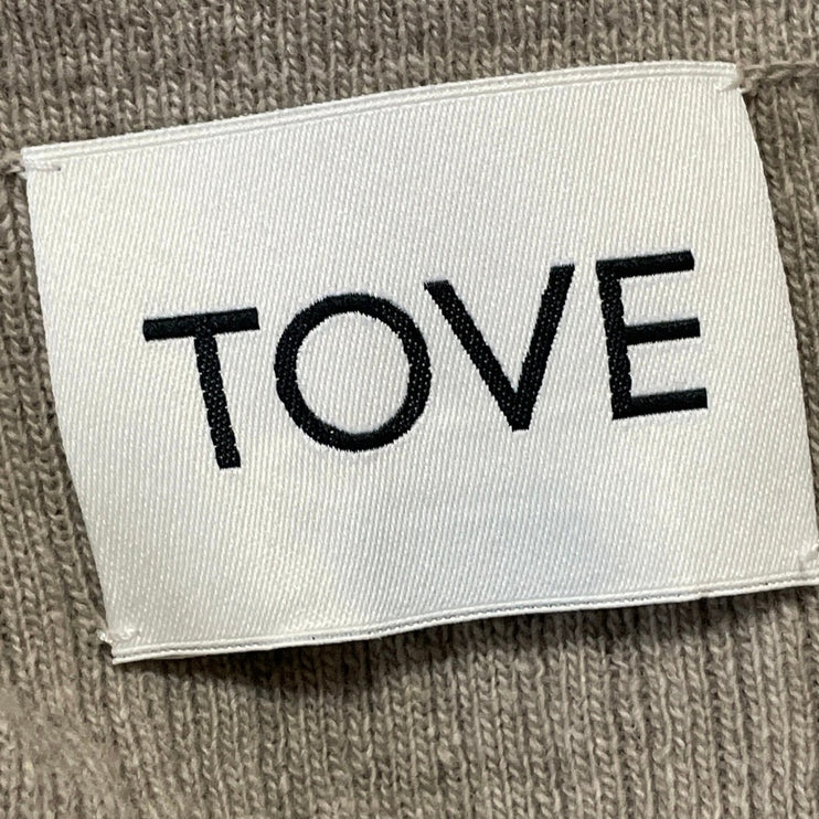 TOVE Gray Brown Wool Cashmere Long Sleeves Open Front Cardigan Sweater Top Sz S