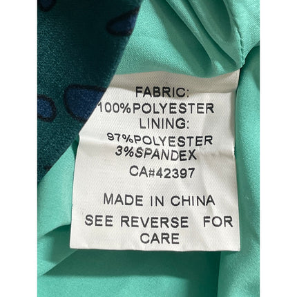 Pink Martini Women's Green Tropical Sleeveless Pleated Mini Flare A-Line Dress L