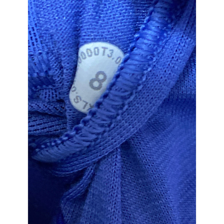 Lululemon Mesh Panelled Training Shelf Blue Yoga Athletic Tank Crop Top Size 8