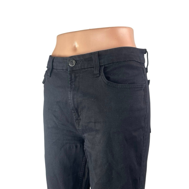 Jen7 7 For All Mankind Black High Waisted Slim Skinny Y2k Denim Jeans Size 10