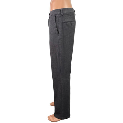 Dockers Men's Dark Gray Mid Rise Straight Slim Trousers Dress Pants Size 36x32