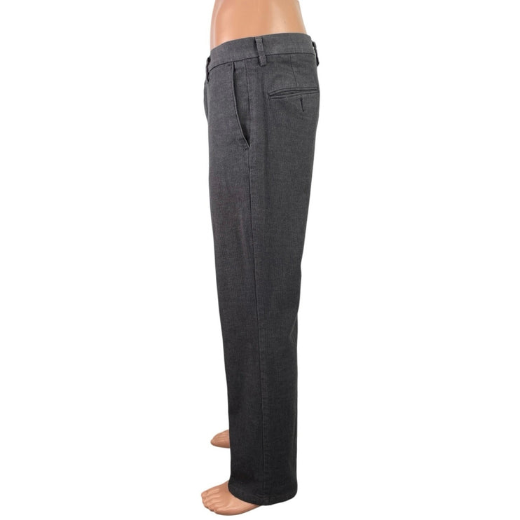 Dockers Men's Dark Gray Mid Rise Straight Slim Trousers Dress Pants Size 36x32
