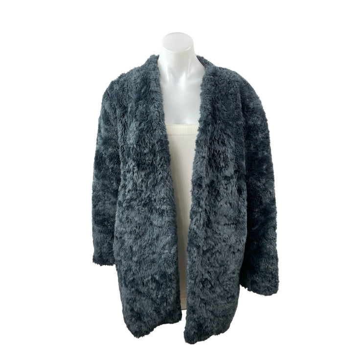 Mango MNG Suit Faux Fur Long Sleeve Open Front Cardigan Shacket Coat Jacket XS