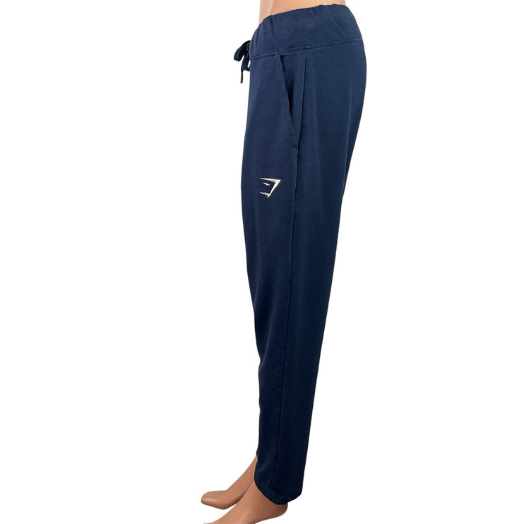 Gymshark Arrival Woven Womens Blue Elastic High Waist Straight Jogger Pants M