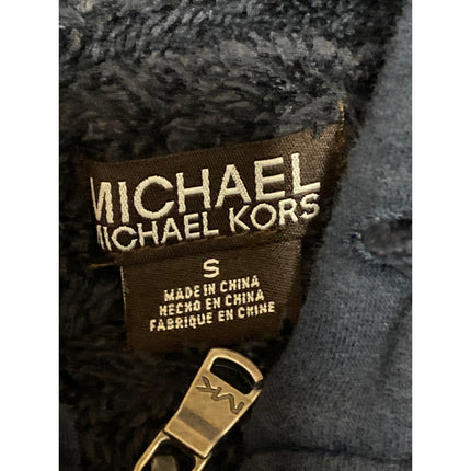 Michael Kors Men's Blue Long Sleeve Fleece Full Zip Hoodie Sweatshirt Top Size S