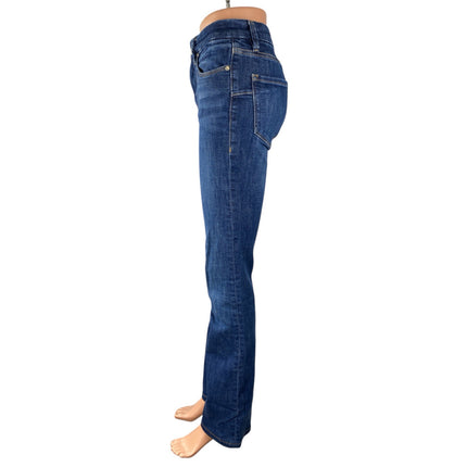Zara Women's Blue High Waisted Slim Medium Wash Flare Bootcut Denim Jeans Size 2