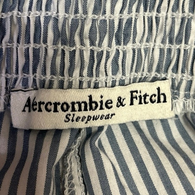 Abercrombie & Fitch Blue Striped Smocked High Rise Lounge Wide Leg Pants Size S