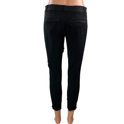 Banana Republic Sloan Women Black Mid Rise Skinny Cropped Trousers Pants Size 25