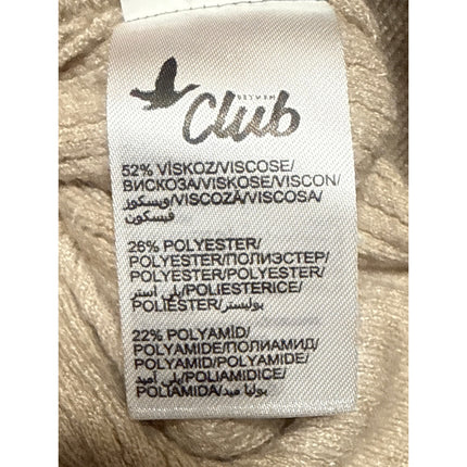 Beymen Club Men's Beige Long Sleeve Crew Neck Ribbed Knit Sweater Top Size L