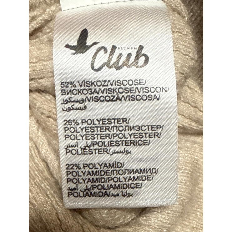 Beymen Club Men's Beige Long Sleeve Crew Neck Ribbed Knit Sweater Top Size L