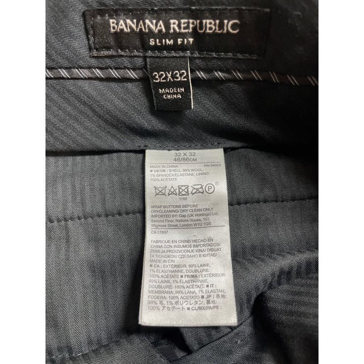 Banana Republic Marzotto Wool High Rise Slim Straight Trousers Dress Pants 32x32