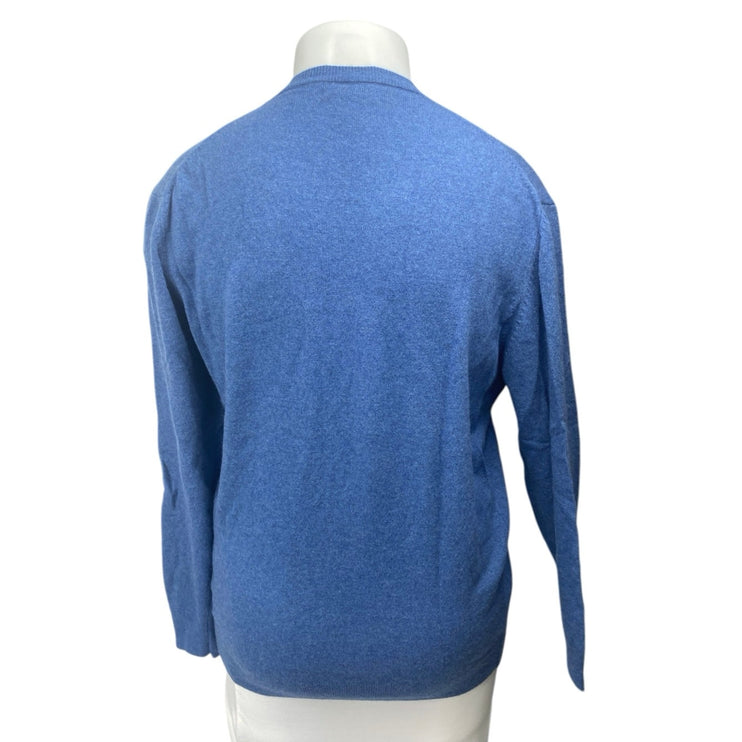 Zara Women's Blue Knit Long Sleeve Crew Neck Pullover Sweatshirt Sweater Top XL