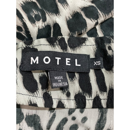 Motel Sheny Women's Animal Print High Rise Slit Mini Pencil Bodycon Skirt Sz XS