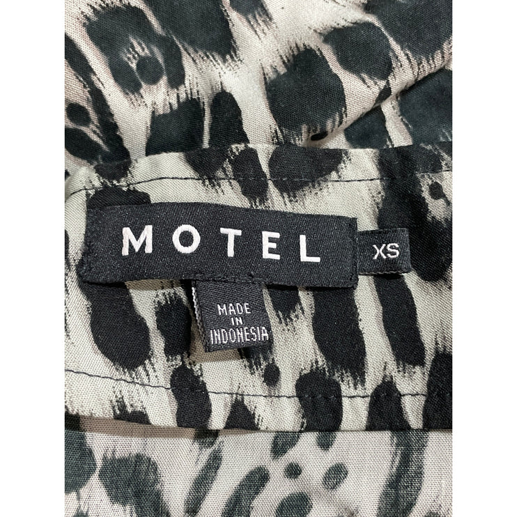 Motel Sheny Women's Animal Print High Rise Slit Mini Pencil Bodycon Skirt Sz XS