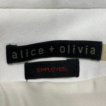 Alice + Olivia White Black Long Sleeve Draped Shawl Collar Blazer Coat Jacket S