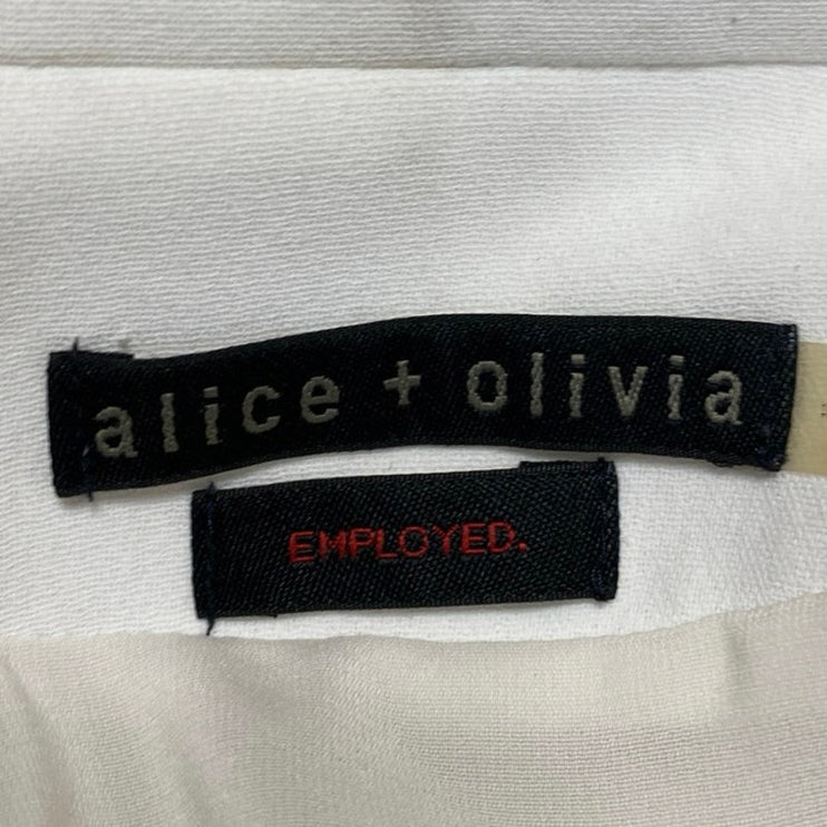 Alice + Olivia White Black Long Sleeve Draped Shawl Collar Blazer Coat Jacket S