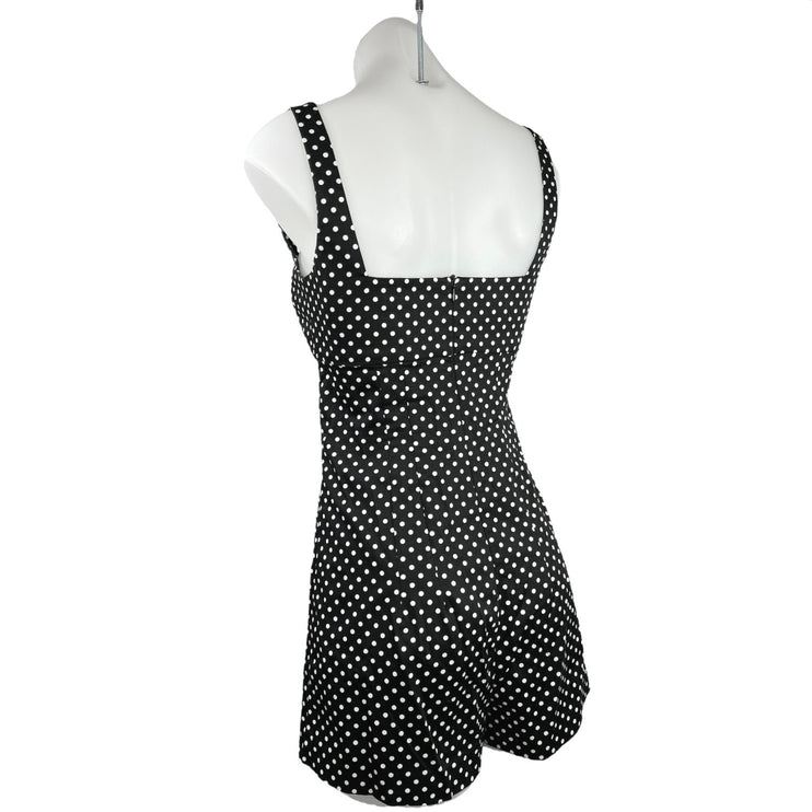 Zara Black White Polka Sleeveless Sweetheart Neck Playsuit Jumpsuit Romper Sz XS