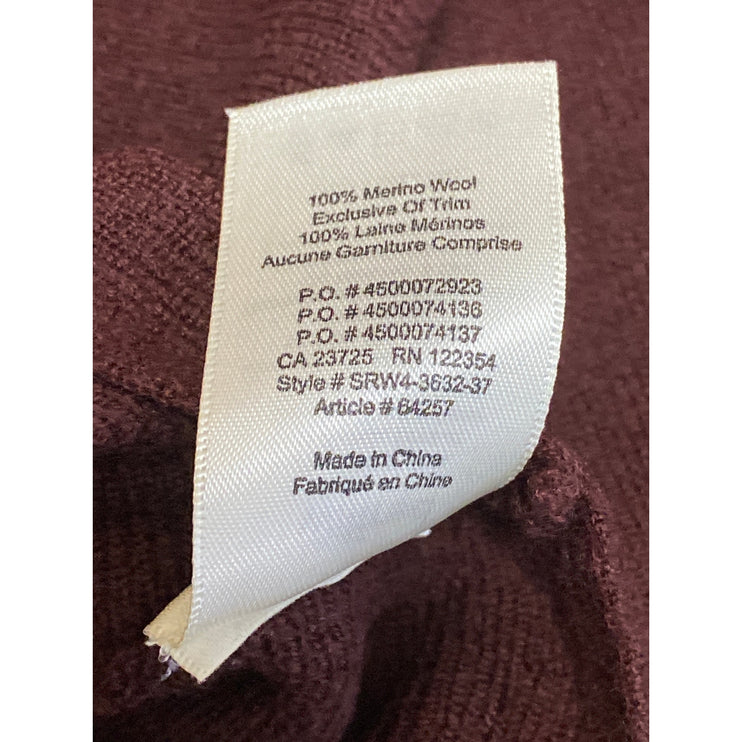 Aritzia Wilfred 100% Merino Wool Brown Knit Long Sleeve Crop Sweater Top Sz XXS