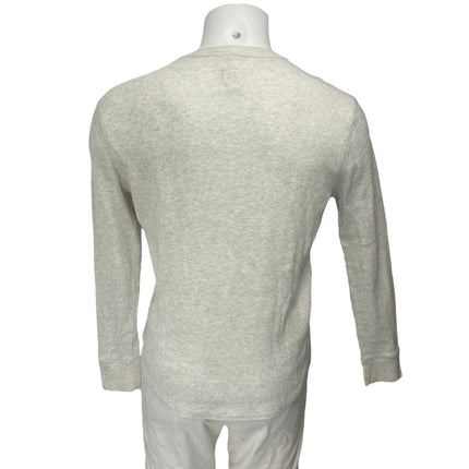 Gap Men's Gray Long Sleeve Waffle Knit Henley Crew Pullover Sweater Top Size M