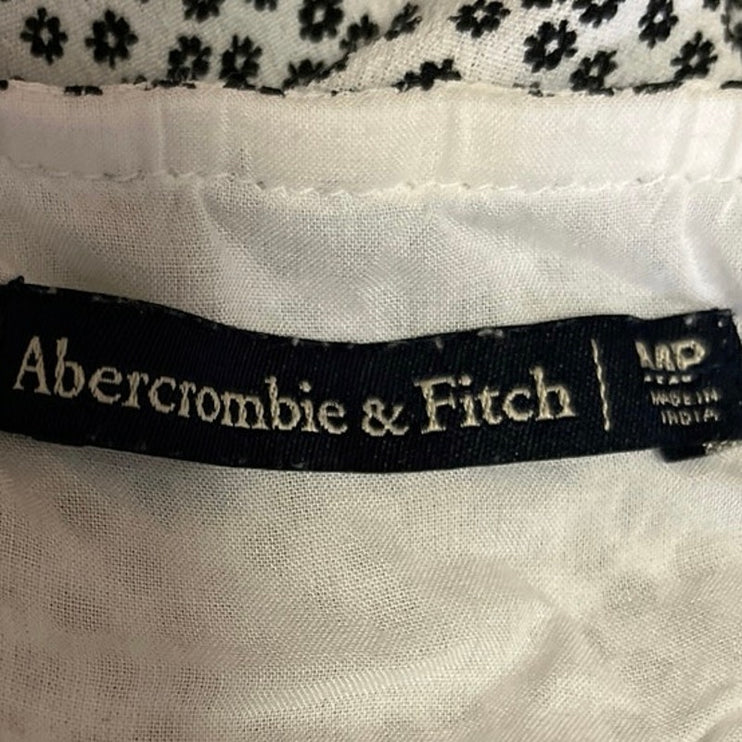 Abercrombie & Fitch White Black Floral Slit Midi Cami Camisole Bodycon Dress M