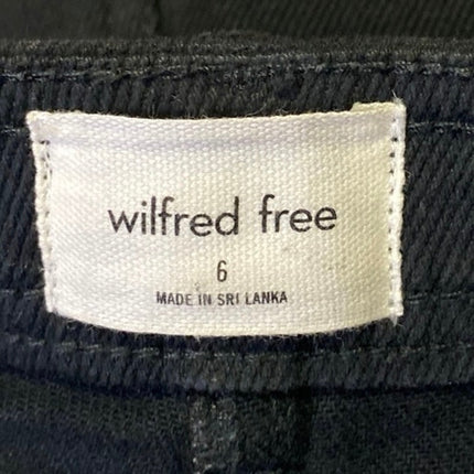 Aritzia Wilfred Women's Black High Rise Straight Wide Leg Trousers Pants Size 6